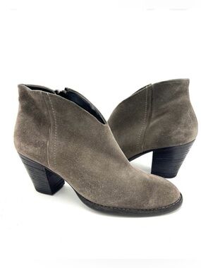 Paul Green Delgado Ankle Booties Gray Suede Size 6.5